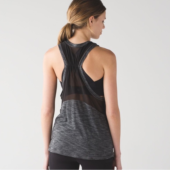 lululemon athletica Tops - ❌CLEARANCE Lululemon Work The Circuit With Sports Bra Heathered Black Tank Top